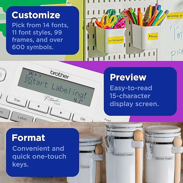 Brother P-Touch PTD220 Home/Office Everyday Label Maker | Prints TZe Label Tapes up to ~1/2 inch White - Image 5