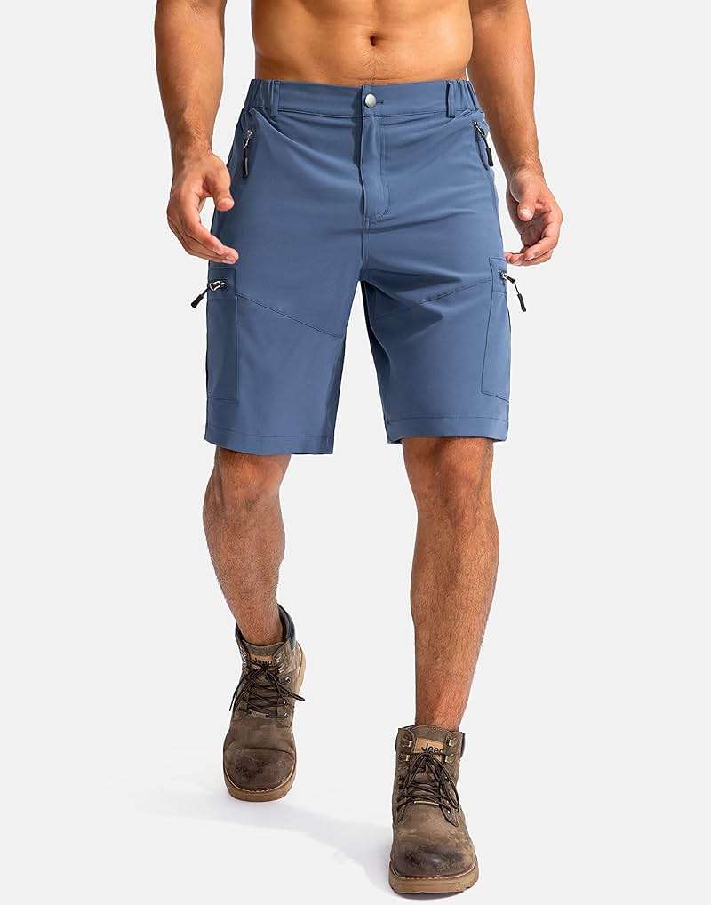 Pudolla Men's Hiking Cargo Shorts 9"/7"/11" Lightweight Outdoor Shorts for Men Trip Golf Camping Casual with 5 Zipper Pockets - Image 2