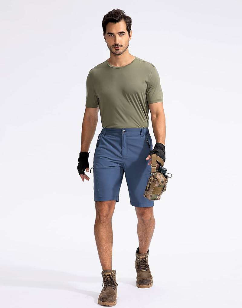 Pudolla Men's Hiking Cargo Shorts 9"/7"/11" Lightweight Outdoor Shorts for Men Trip Golf Camping Casual with 5 Zipper Pockets - Image 6