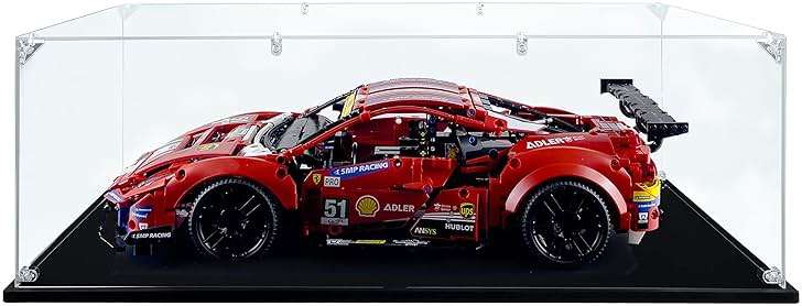 SONGLECTION Acrylic Display Case Compatible for Lego Ferrari 488 GTE “AF Corse #51” #42125, Dustproof Display Case (Case Only) (Lego Sets are NOT Included) - Image 1