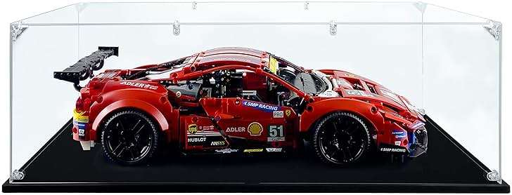 SONGLECTION Acrylic Display Case Compatible for Lego Ferrari 488 GTE “AF Corse #51” #42125, Dustproof Display Case (Case Only) (Lego Sets are NOT Included) - Image 2