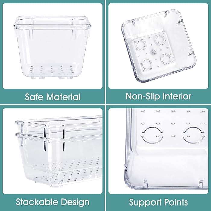 WOWBOX 25 PCS Clear Plastic Drawer Organizer Set, 4 Sizes Desk Drawer Divider Organizers and Storage Bins for Makeup, Jewelry, Gadgets for Kitchen, Bedroom, Bathroom, Office - Image 4