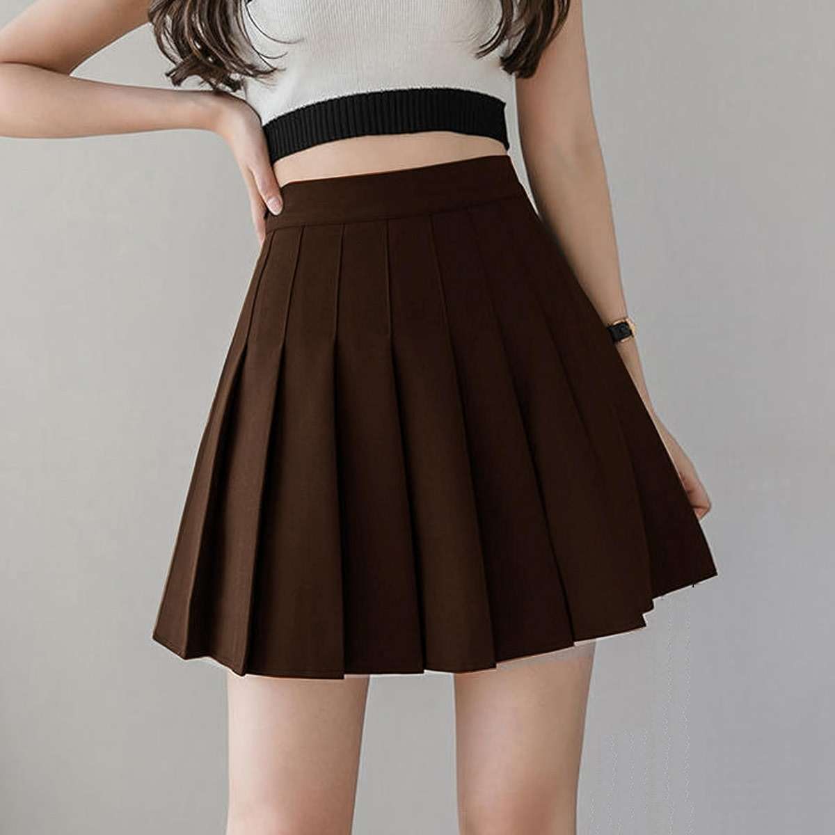 TONCHENGSD Women's High Waist Pleated Mini Skirt Skater Tennis Skirt - Image 3