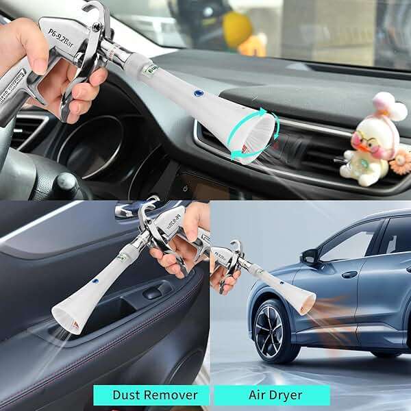 GOCCIDA Tornado Dry Cleaning Gun with Brass Adjustable Air Flow Nozzle,Air Blower Gun Quickly Blasts Dirt and Dust from Surface Works with Air Compressor - Image 6
