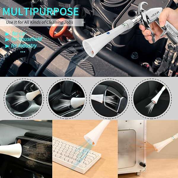 GOCCIDA Tornado Dry Cleaning Gun with Brass Adjustable Air Flow Nozzle,Air Blower Gun Quickly Blasts Dirt and Dust from Surface Works with Air Compressor - Image 7