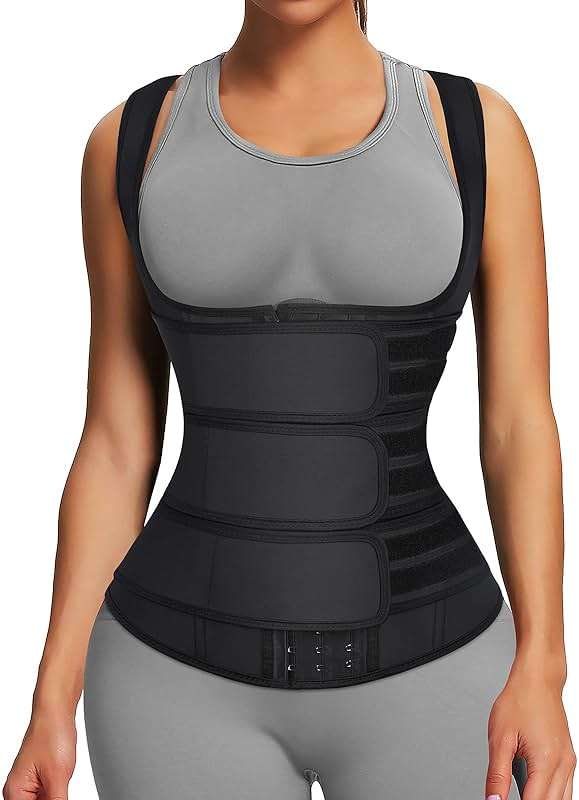 FeelinGirl Waist Trainer for Women Latex Waist Trainers Vest Plus Size Waist Cincher Corset 3 Belts Hooks Steel Bones - Image 1