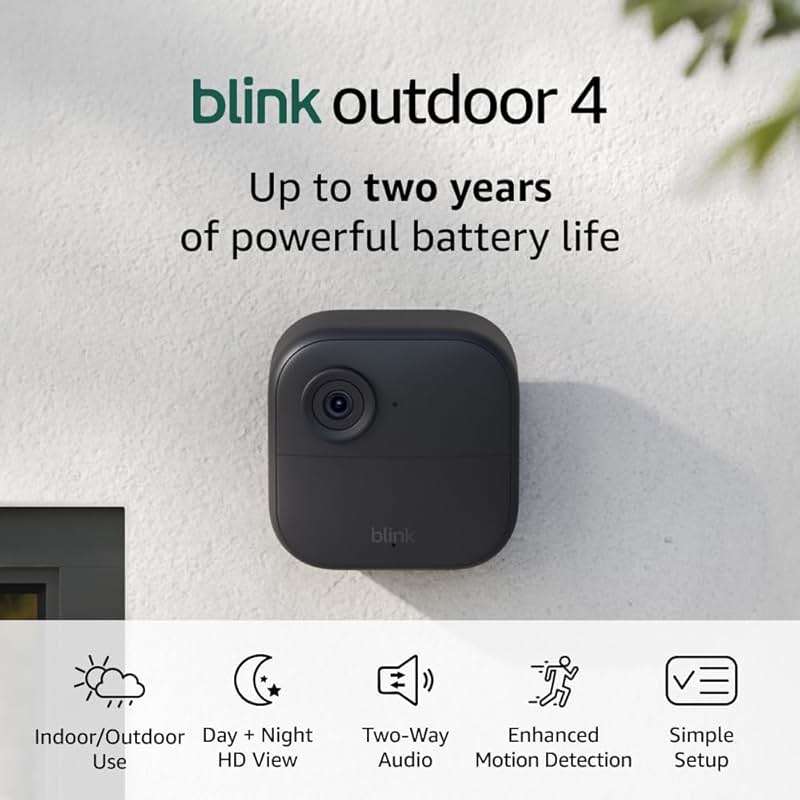 Blink Outdoor 4 – Wireless smart security camera, two-year battery, 1080p HD day and infrared night live view, two-way talk – 5 camera system - Image 7