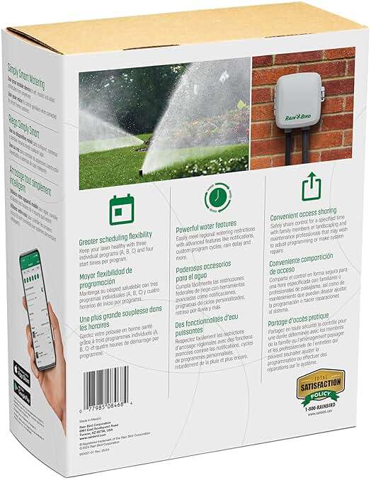 Rain Bird ARC8 App-Based Indoor/Outdoor Smart WiFi Irrigation Sprinkler Timer/Controller, 8-Zone/Station, EPA WaterSense Certified, Compatible with Alexa, Indoor/Outdoor 8-Station - Image 17