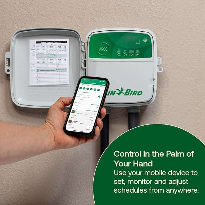 Rain Bird ARC8 App-Based Indoor/Outdoor Smart WiFi Irrigation Sprinkler Timer/Controller, 8-Zone/Station, EPA WaterSense Certified, Compatible with Alexa, Indoor/Outdoor 8-Station - Image 3