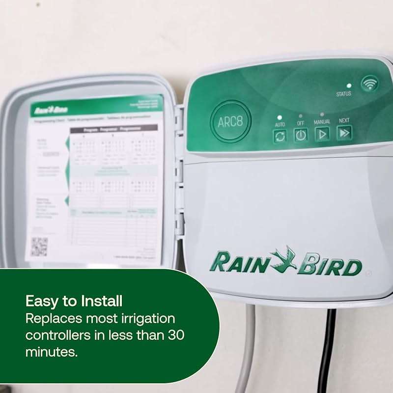 Rain Bird ARC8 App-Based Indoor/Outdoor Smart WiFi Irrigation Sprinkler Timer/Controller, 8-Zone/Station, EPA WaterSense Certified, Compatible with Alexa, Indoor/Outdoor 8-Station - Image 8