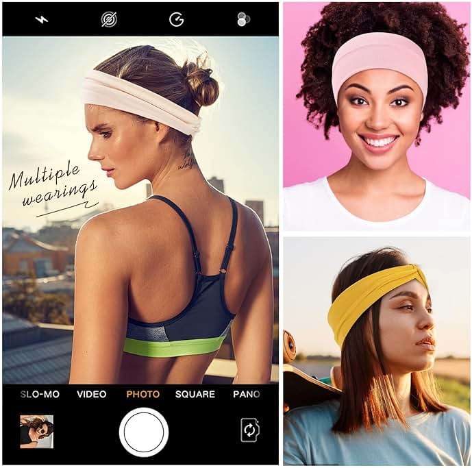 Panleding 12 Pcs Stretchy Headbands for Women, Absorbed Sport Headband Soft Twist Knotted Headbands for Daily Life Yoga Workout - Image 6