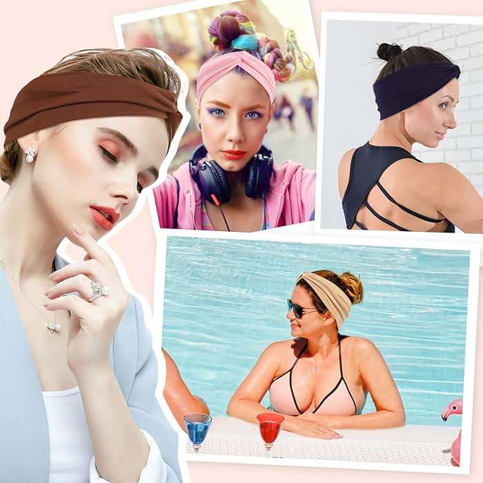 Panleding 12 Pcs Stretchy Headbands for Women, Absorbed Sport Headband Soft Twist Knotted Headbands for Daily Life Yoga Workout - Image 7