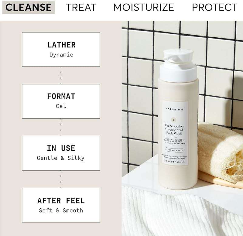 Naturium The Smoother Glycolic Acid Exfoliating Body Wash, Soft & Smoothing Cleanser, 16.9 oz - Image 2