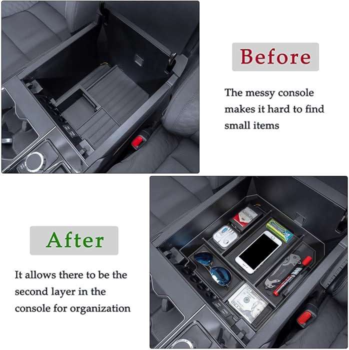 JDMCAR Center Console Organizer Compatible with 2022-2025 2026 Toyota Tundra Accessories and 2023-2026 toyota sequoia Armrest Secondary Storage Box ABS Material with Non-Slip Mats (Black Trim) - Image 3