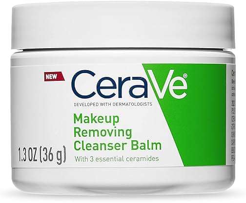 CeraVe Cleansing Balm Makeup Remover, Waterproof Makeup Remover With Ceramides & Plant-Based Jojoba Oil To Nourish & Hydrate, Non-Comedogenic & Fragrance Free, 1.3 Oz - Image 1