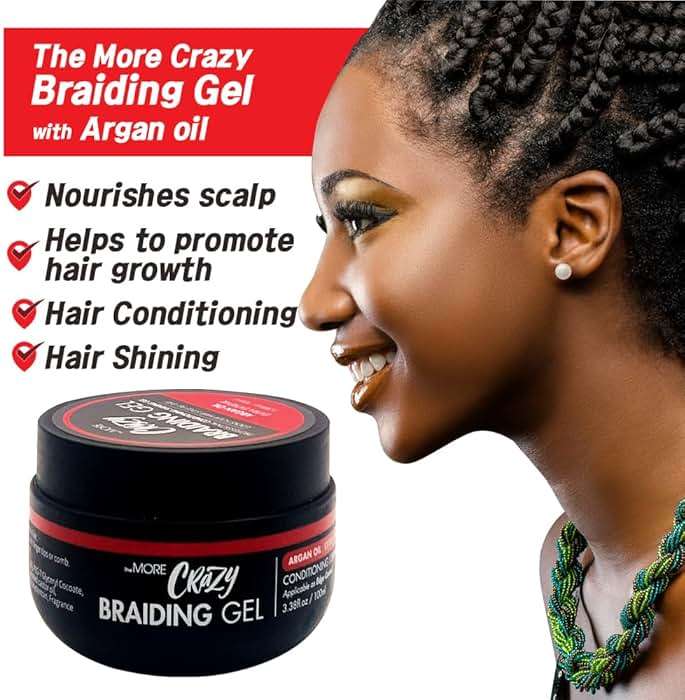 The MORE Conditioning Braiding Gel - Extreme Hold for All Hair Types | Styling for Twisting, Smooth Edges, Nourishes Scalp (Argan Oil, 3.38 fl oz) - Image 7