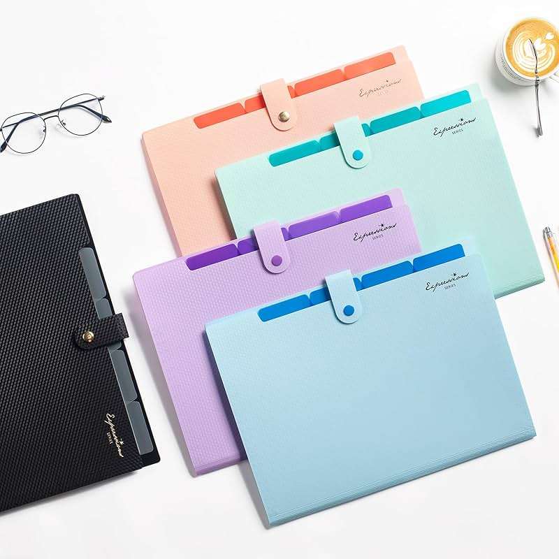 Sooez Accordion File Organizer, Letter Size Expanding File Folder with Labels, 5 Pocket Folders for Document, Portable Paper Bill Receipt Organizer for Home School Office Supplies, A4 Size, Black - Image 4