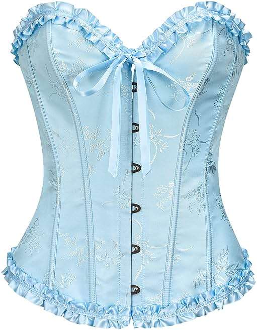 YUNAR Women's Halloween Victorian Floral Lace Bustier Overbust Corset tops for women Plus Size - Image 1