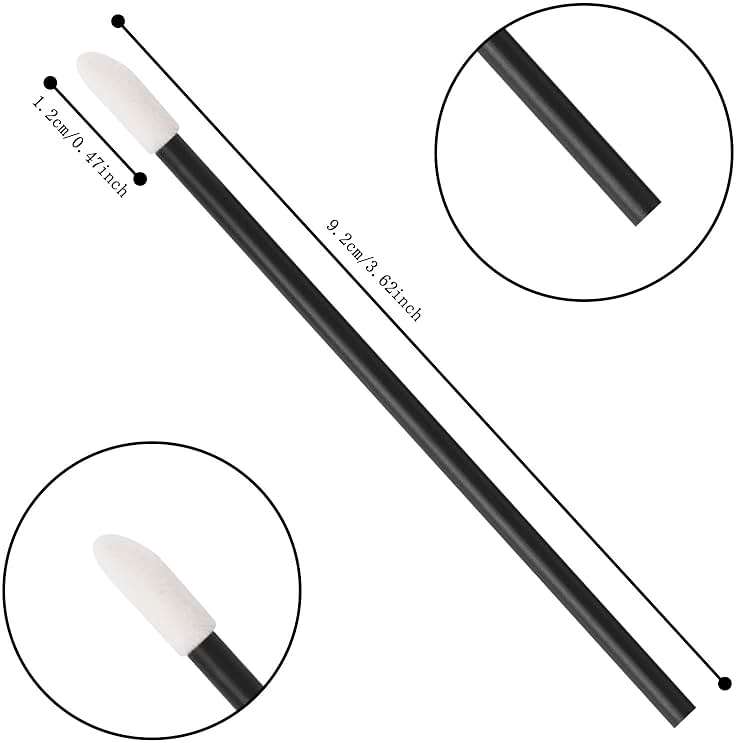 500PCS Lip Wands Applicators Disposable - Vaincre Lip Brush, Lipstick Lint Free Brush Makeup Gloss Wands, Makeup Applicator Beauty Tool Kits Black - Image 2