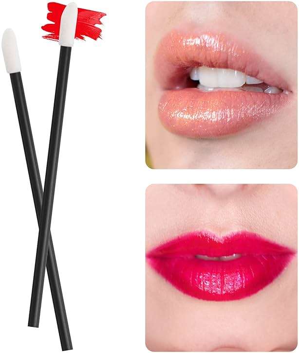 500PCS Lip Wands Applicators Disposable - Vaincre Lip Brush, Lipstick Lint Free Brush Makeup Gloss Wands, Makeup Applicator Beauty Tool Kits Black - Image 6
