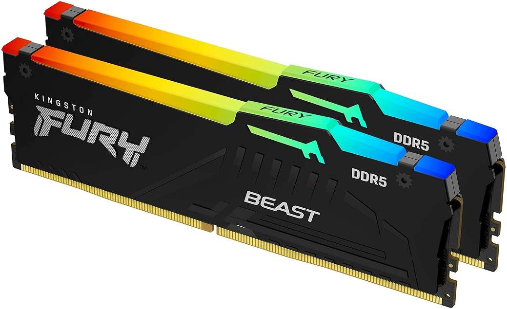 Kingston FURY Beast RGB 16GB 5200MT/s DDR5 CL40 DIMM Desktop Memory (Kit of 2) | Intel XMP 3.0 | Infrared Sync Technology | Overclocking Stability | KF552C40BBAK2-16 - Image 2