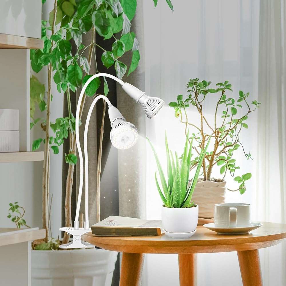 SANSI LED Grow Lights for Indoor Plants, 300W Full Spectrum Clip-on Gooseneck Grow Light with Ceramic Tech.,20W Plant Light for Indoor Growing High PPFD, Lifetime Free Bulb Replacement White, No Timer - Image 6
