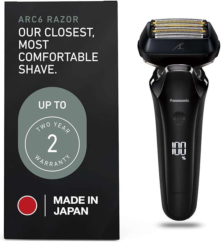 Panasonic ARC6 Electric Razor for Men Face, Wet & Dry Foil Shavers for Men, Pop-Up Trimmer, Ultra-Fast 6-Blade, Smart Shave Sensor, 22D Flexible Pivoting Head - ES-LS8A-K (Black) - Image 2