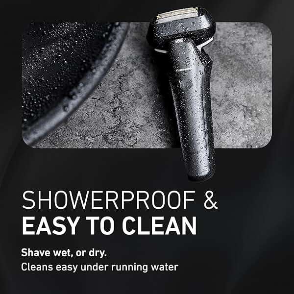 Panasonic ARC6 Electric Razor for Men Face, Wet & Dry Foil Shavers for Men, Pop-Up Trimmer, Ultra-Fast 6-Blade, Smart Shave Sensor, 22D Flexible Pivoting Head - ES-LS8A-K (Black) - Image 9