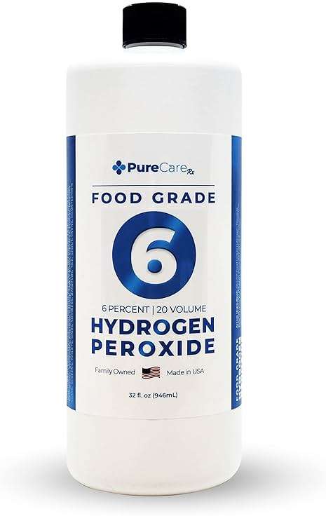 PureCareRx | Hydrogen Peroxide 6 Percent | 20 Volume Developer | Hydrogen Peroxide Gallon | 6% Hydrogen Peroxide | 20 Volume Hydrogen Peroxide | 32oz Bottle - Image 1
