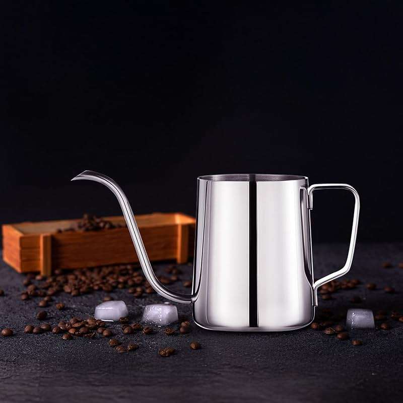PARACITY Pour Over Kettle, Gooseneck Spout Coffee Tea Pot,12OZ Hanging Ear Hand Blunt Long Narrow Drip Cup Gooseneck Kettle, Camping Coffee Pot for Travel Outdoor(Stainless Steel) - Image 2