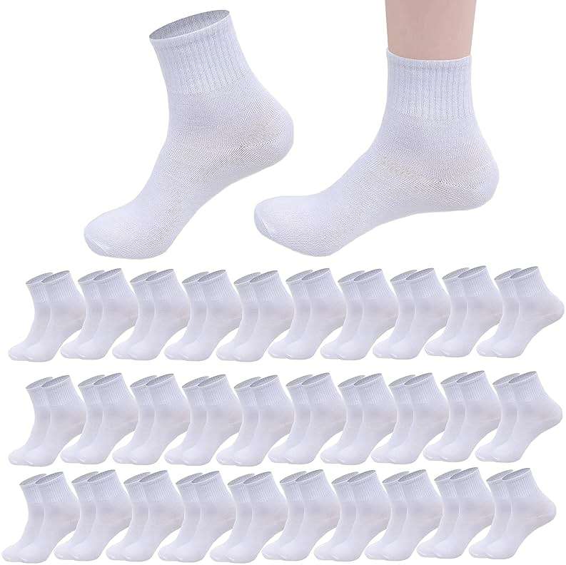 30 Pairs of Thin Crew Socks for Men & Women - Breathable Casual Socks in Bulk - Moisture-Wicking Socks Wholesale - Image 1