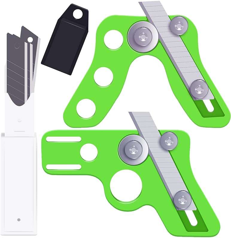 2 Pieces Edge Banding Trimmer Veneer Edge Cutter Tool for Woodworking and 10 Piece Blade for Rounede Curved Straight Furniture Making - Image 1