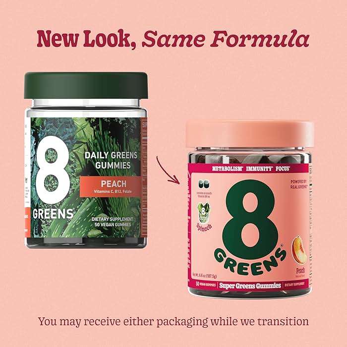 8Greens, Daily Greens Peach Gummies, 50 Count - Image 2