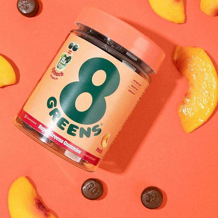 8Greens, Daily Greens Peach Gummies, 50 Count - Image 9