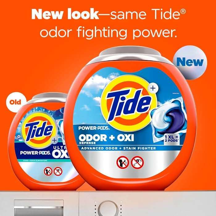 Tide Odor Defense + Oxi Laundry Detergent Pacs, Original Scent, 63 Count, Advanced Odor + Stain Fighter - Image 2