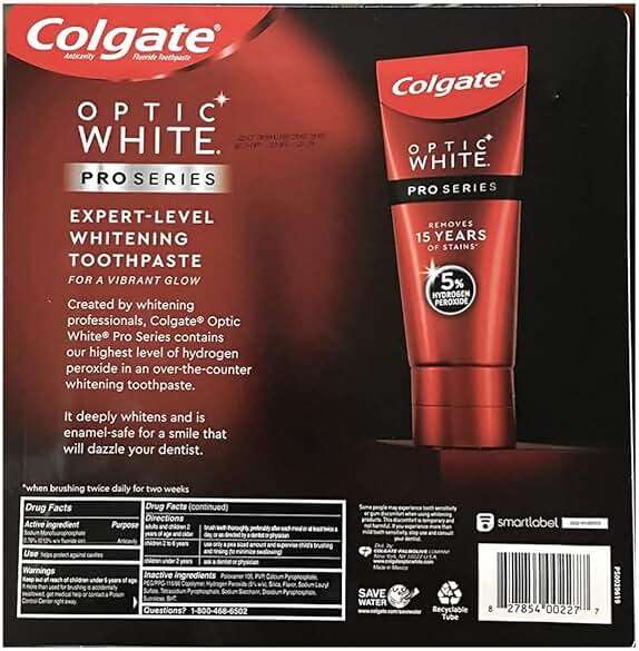 Colgate Optic White Toothpaste Pro Series Stain Prevention 3.3 Ounce (Pack of 4) - Image 3