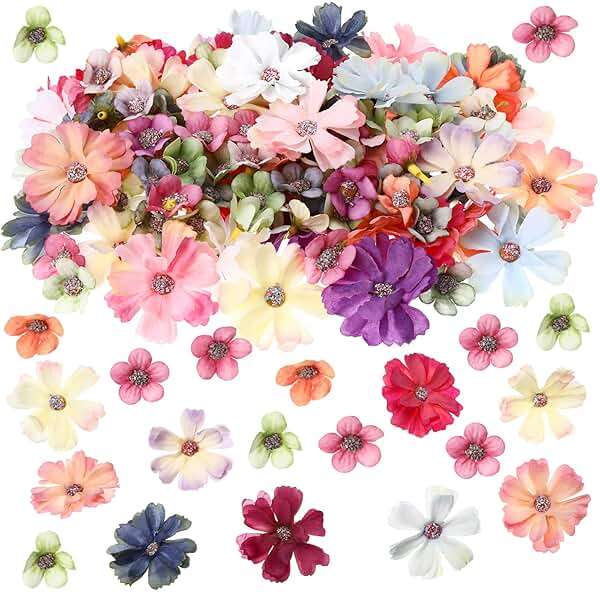 Geosar 120 Pcs Artificial Flowers Bulk Mini Silk Flower for Crafts Fake Small Flowers Heads Floral Arrangement Decor for Spring DIY Wreath Wedding Bouquet Decoration(Multicolor,Classic Style) - Image 1