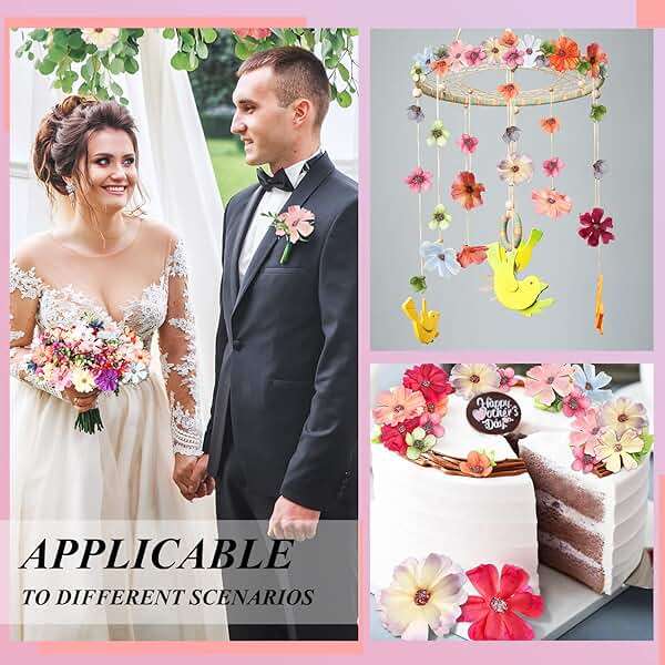 Geosar 120 Pcs Artificial Flowers Bulk Mini Silk Flower for Crafts Fake Small Flowers Heads Floral Arrangement Decor for Spring DIY Wreath Wedding Bouquet Decoration(Multicolor,Classic Style) - Image 5