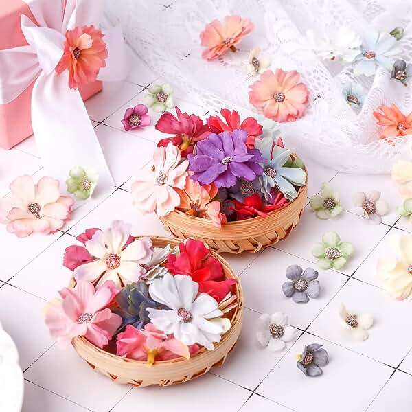 Geosar 120 Pcs Artificial Flowers Bulk Mini Silk Flower for Crafts Fake Small Flowers Heads Floral Arrangement Decor for Spring DIY Wreath Wedding Bouquet Decoration(Multicolor,Classic Style) - Image 6