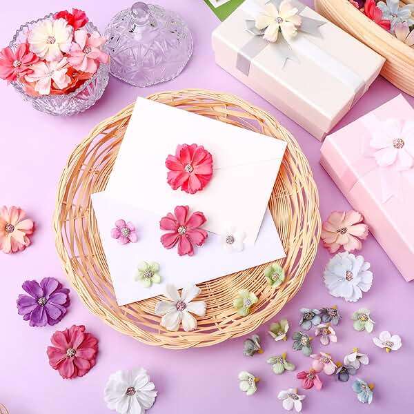 Geosar 120 Pcs Artificial Flowers Bulk Mini Silk Flower for Crafts Fake Small Flowers Heads Floral Arrangement Decor for Spring DIY Wreath Wedding Bouquet Decoration(Multicolor,Classic Style) - Image 7