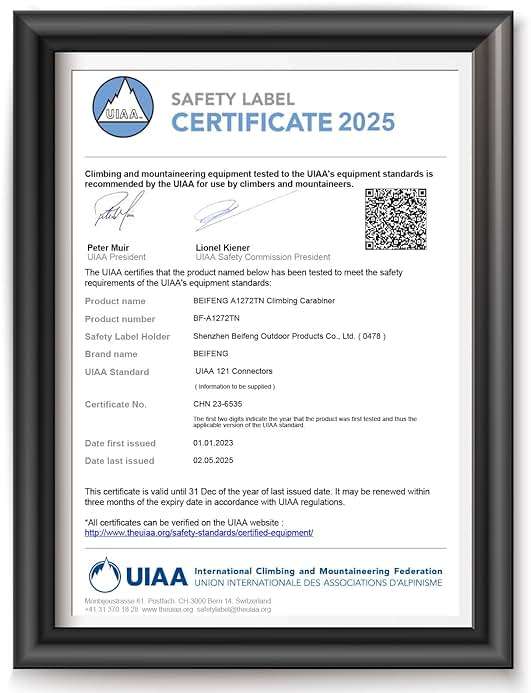 BEIFENG 25KN Auto Locking Carabiner - UIAA Certified Heavy Duty Climbing Carabiners for Rock Climbing, Camping, Rappelling, Hunting, Rescue Equipment - Professional Carabiner Clips (Black) - Image 4