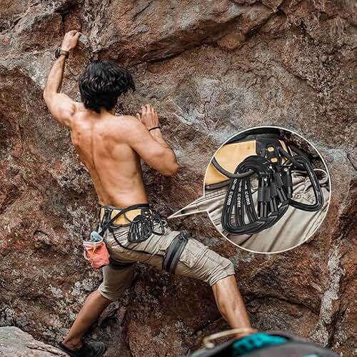 BEIFENG 25KN Auto Locking Carabiner - UIAA Certified Heavy Duty Climbing Carabiners for Rock Climbing, Camping, Rappelling, Hunting, Rescue Equipment - Professional Carabiner Clips (Black) - Image 5