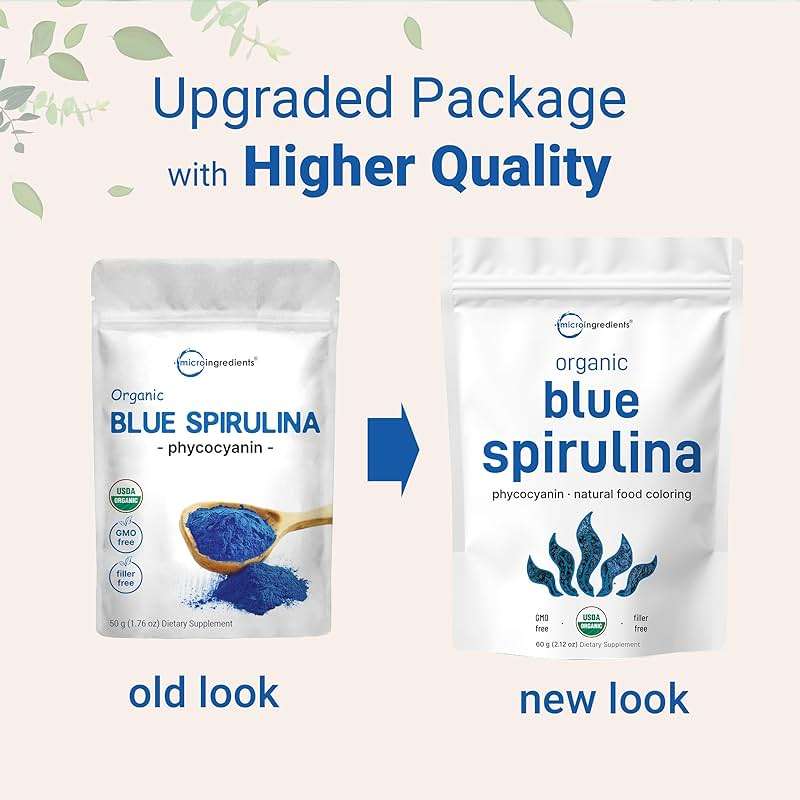 Organic Blue Spirulina Powder (Phycocyanin Extract), 60 Servings - No Fishy Smell, 100% Vegan Protein from Blue-Green Algae, Natural Luminous Food Coloring for Smoothies, Baking, Drinks & Cooking - Image 3
