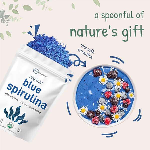 Organic Blue Spirulina Powder (Phycocyanin Extract), 60 Servings - No Fishy Smell, 100% Vegan Protein from Blue-Green Algae, Natural Luminous Food Coloring for Smoothies, Baking, Drinks & Cooking - Image 4