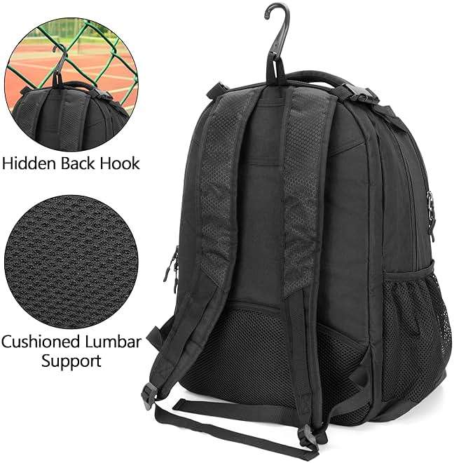 DSLEAF Tennis Backpack for 2 Rackets, Tennis Bag with Separate Ventilated Shoe Space for Tennis/Pickleball/Badminton/Squash Racquet and Accessories - Image 3