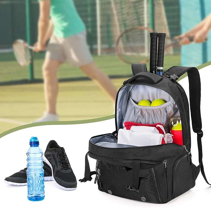 DSLEAF Tennis Backpack for 2 Rackets, Tennis Bag with Separate Ventilated Shoe Space for Tennis/Pickleball/Badminton/Squash Racquet and Accessories - Image 7