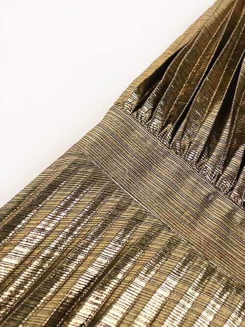 AOMEI Women's Luxury Metallic One Shoulder Sleeveless Elegant Pleated Long Dress - Image 5