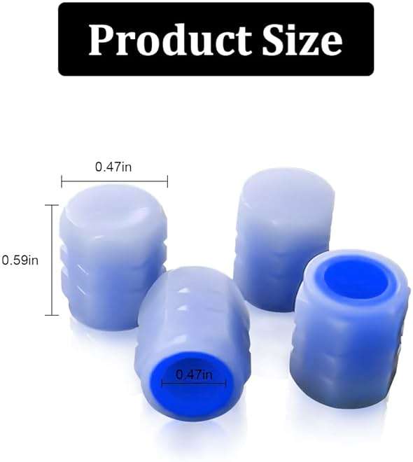 Luminous Tire Valve Stem Caps for Car, 12PCS Fluorescent Glow in The Dark Air Caps Cover, Illuminated Corrosion Resistant Tire Pressure Caps, Universal for Car, Truck, SUV, Motorcycles, Bike (Blue) - Image 2