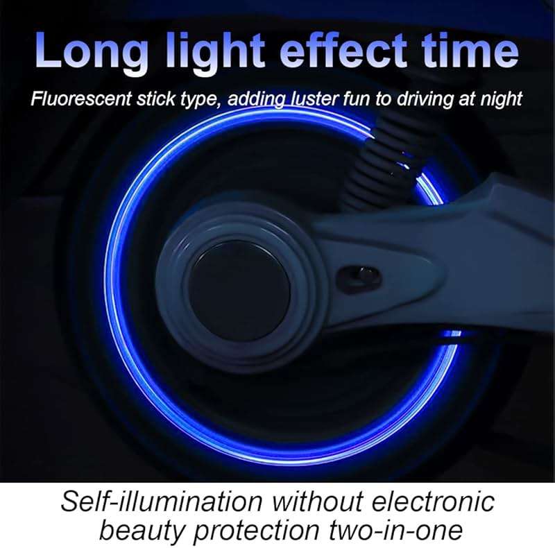Luminous Tire Valve Stem Caps for Car, 12PCS Fluorescent Glow in The Dark Air Caps Cover, Illuminated Corrosion Resistant Tire Pressure Caps, Universal for Car, Truck, SUV, Motorcycles, Bike (Blue) - Image 4
