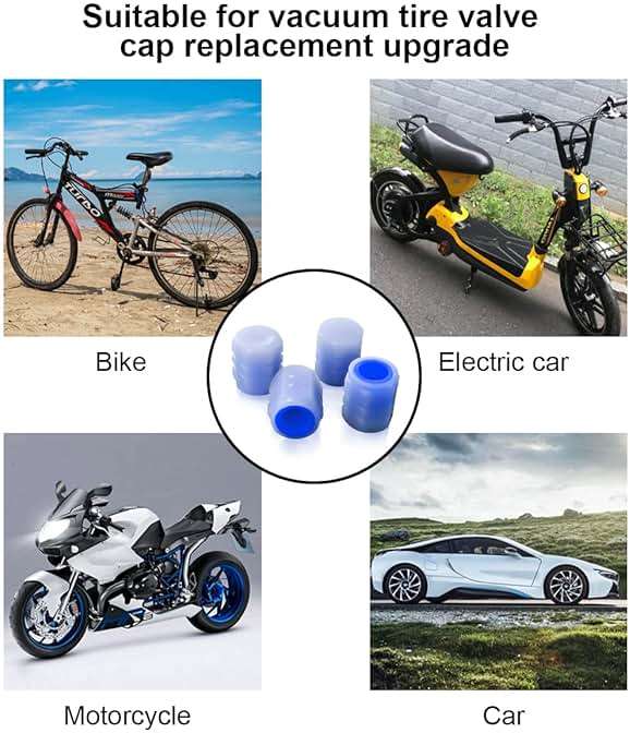 Luminous Tire Valve Stem Caps for Car, 12PCS Fluorescent Glow in The Dark Air Caps Cover, Illuminated Corrosion Resistant Tire Pressure Caps, Universal for Car, Truck, SUV, Motorcycles, Bike (Blue) - Image 5